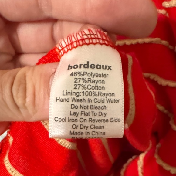 Bordeaux Red Striped Dress - Picture 5 of 6